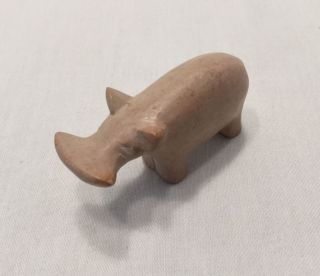 Miniature Hippopotamus Figurine - Pink Stone Alabaster.   993