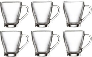 Set Of 6 Glass Tea Coffee Cups Drinking Drink Mug Cup Milk Tea 260ml