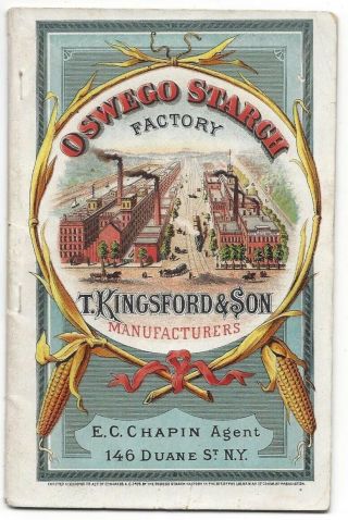 1876 Oswego Starch Factory Kingsford & Sons Mfg.  Brochure,  Cooking Advice