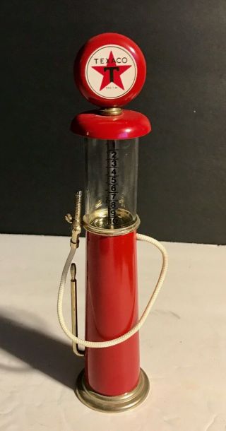 Vintage Texaco Miniature Red Visible Gas Pump,  7 " Tall,  Petroliana