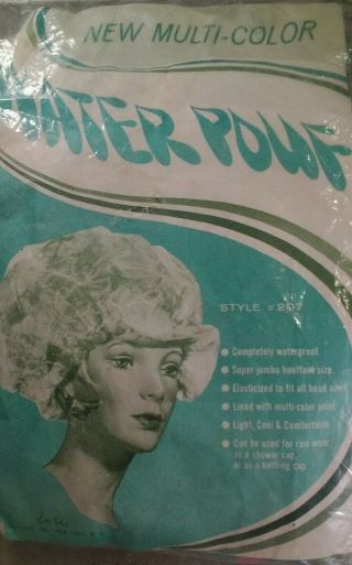 Shower Cap Vtg 1960s Nos Hairdo Protection Betty Dain Ny Usa Flowers