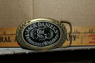 Vintage Jack Daniels Old No.  7 Tennessee Whiskey Belt Buckle Aminco 1980 Brass