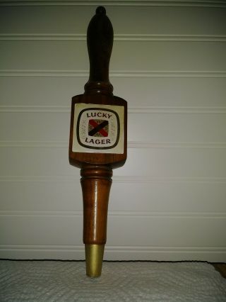 Vintage Lucky Lager Beer Tap Pull