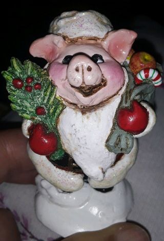 Wee Forest Folks Forget Me Nots Christmas Santa Pig