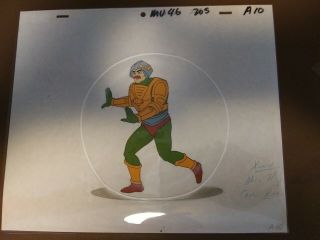He Man Animation Cel From Cartoon Man At Arms Trapped In Bubble