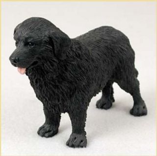 Newfoundland Dog Figurine Statue Hand Painted Resin Gift Pet Lovers