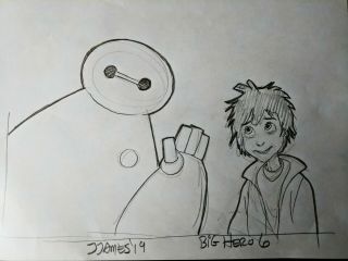 Hiro BIG HERO 6 Signed JAMES ARTIST Hand Drawn Cartoon Art 8 
