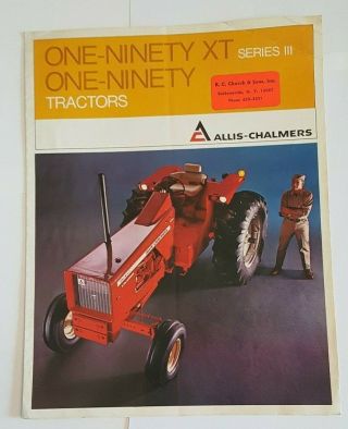 Vintage Ac Allis Chalmers One - Ninety One - Ninety Xt 190 Tractor Brochure 1970 