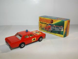 MATCHBOX S/F NO.  59B MERCURY FIRE CHIEF CAR RED,  HELMET LABELS MIB 4