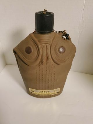 Vintage 1979 Jim Beam Army Canteen Whiskey Decanter Bottle Liquor - Rare