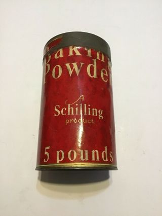Vintage Schilling Company 5lb.  Baking Powder Tin