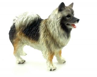 Keeshond Figurine Hand Painted Collectible Statue