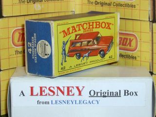 Matchbox Lesney 42b Studebaker Wagonaire Red Type E2 Empty Box Only