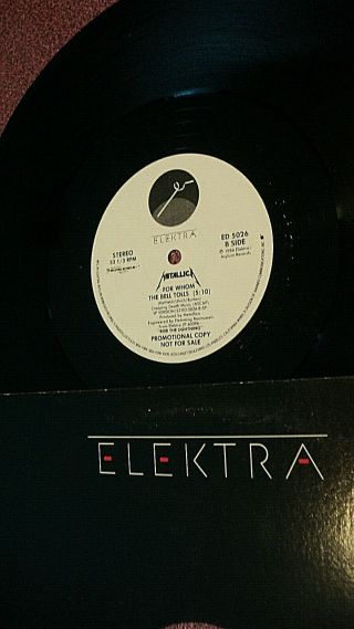 Metallica For Whom The Bell Tolls 12 " Single Lp White Label Promo Nm Elektra