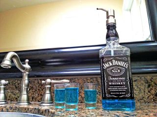 Clear Coat Mouthwash Dispenser Jack Daniels Whiskey Bottle Pump / Whiskey Gift