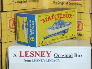 Matchbox Lesney 9d Boat & Trailer Type E4 model Empty Box Only 2