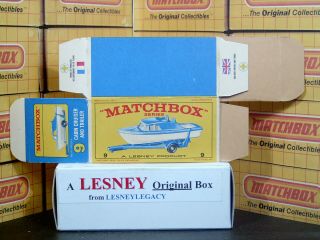 Matchbox Lesney 9d Boat & Trailer Type E4 model Empty Box Only 3