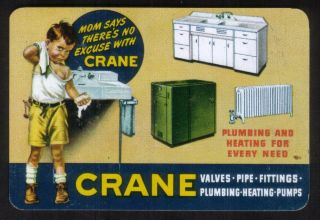 Crane Plumbing & Heating Products Vintage Wallet Pocket Calendar Desco Corp 1942