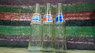 Vintage Pepsi Glass Bottles 3 Saudi Arabia 1992 1995 1980 In Photo