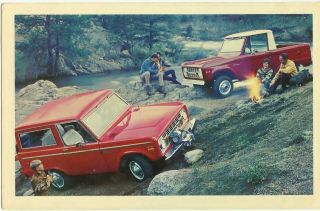 Vintage 1971 Ford Bronco Dealership Postcards The Rugged Adventuresome 4 - Wheeler