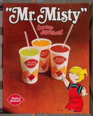 Vintage Dairy Queen Poster Dennis The Menace Mr.  Misty Dq2