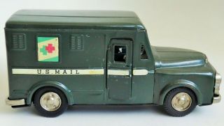S.  S.  S.  Japan U.  S.  Mail Dodge Delivery Van Tin Friction Toy Door Open/close 9.  5 "