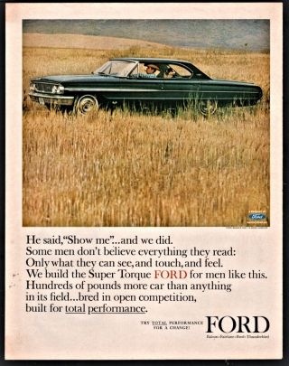 1964 Ford Galaxie 500 Black 4 - Door Hardtop Vintage Car Photo Ad