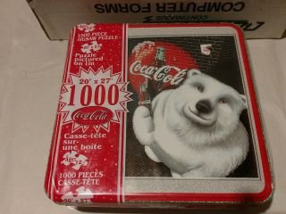 Coca Cola Polar Bear Puzzle In Tin Box 1000 Piece Coke