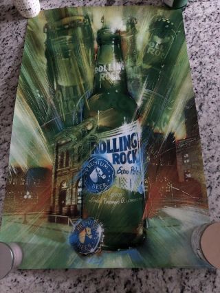 Vintage Rolling Rock Beer Poster - Latrobe Brewing Company 1998