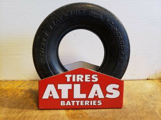 Miniature 6 Inch Vintage Rubber Tire Stand Atlas Tire Holder Tire Display