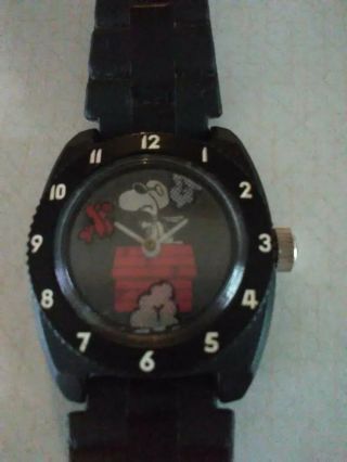 Vintage 1965 Snoopy And The Red Baron Wind Up Watch