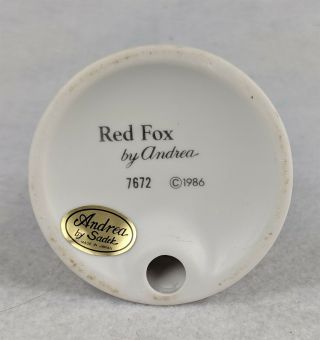 Vintage 1986 Andrea by Sadek Porcelain Red Fox Sculpture 7672 3