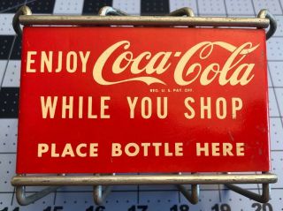 Vintage Coca Cola Grocery Cart Bottle Holder