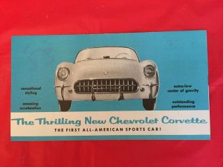 1954 Chevrolet " Corvette " Dealer Car Sales Brochure