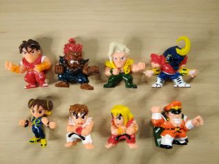 Bandai Street Fighter Mini Figure Complete Set Ryu Ken Akuma Chun - Li Nash Guy