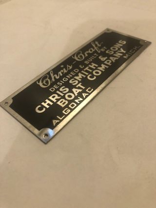 Chris Smith & Sons Chris Craft Boat Company Id Tag Wood Boat 1 1/2”x4” 2011