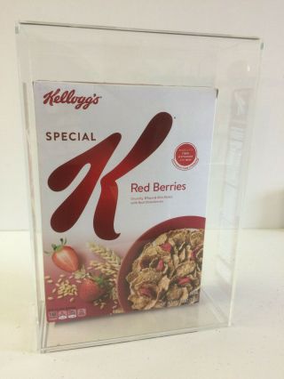 Cereal Box Acrylic Display Case With Wall Mount And Removable Sliding Bottom