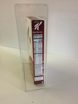Cereal Box Acrylic Display Case with Wall Mount and Removable Sliding Bottom 2