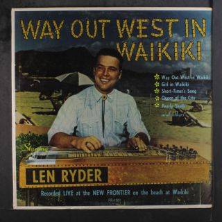 Len Ryder: Way Out West In Waiki Lp (mono,  Pedal Steel Guitar,  Small Cor