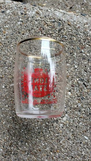 Vintage LONE STAR Mini BARREL BEER GLASS - Texas - Collectible 2