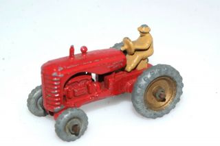 Antique Matchbox Lesney Massey Harris no 4 Gray Wheel Red Tractor 5