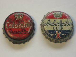 Ambassador Beer / Columbia Stout Crown / Cork Bottle Caps