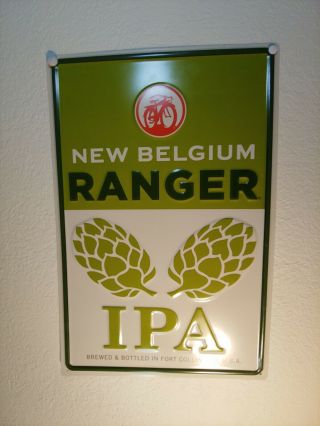 Belgium Brewing Ranger Ipa Beer Tin Metal Bar Sign Mancave Hops Fat Tire