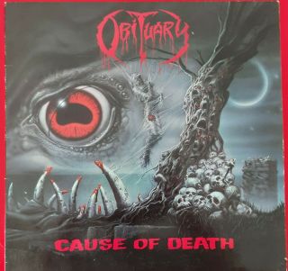Obituary - Cause Of Death Lp Vinyl 1990 Roadracer