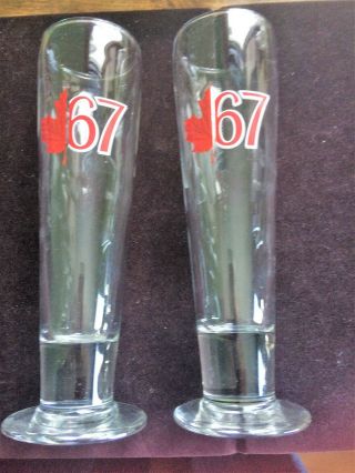 Molson Canadian 67 Beer Glasses Set Of 2 Pilsner Style 12oz.