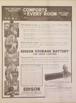 Edison Storage Battery 6 Print Ads The Country Gentleman 1917 - 1918