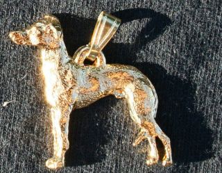 Italian Greyhound Dog 24k Gold Plated Pewter Pendant Jewelry