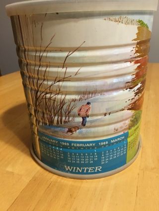 Vintage Butter - Nut Coffee Tin Can 2 Lb Coffee Winter To Fall Euc