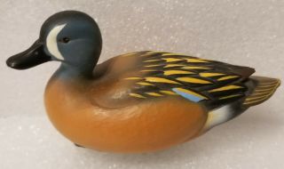 Jett Brunet Ducks Unlimited Miniature 2007 Blue Winged Teal Duck Decoy,  A Beauty