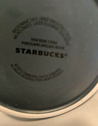 Starbucks 2012 Coffee Mug Yukon Polar Bear Set of 2.  Bone China 16 oz Cups Black 2